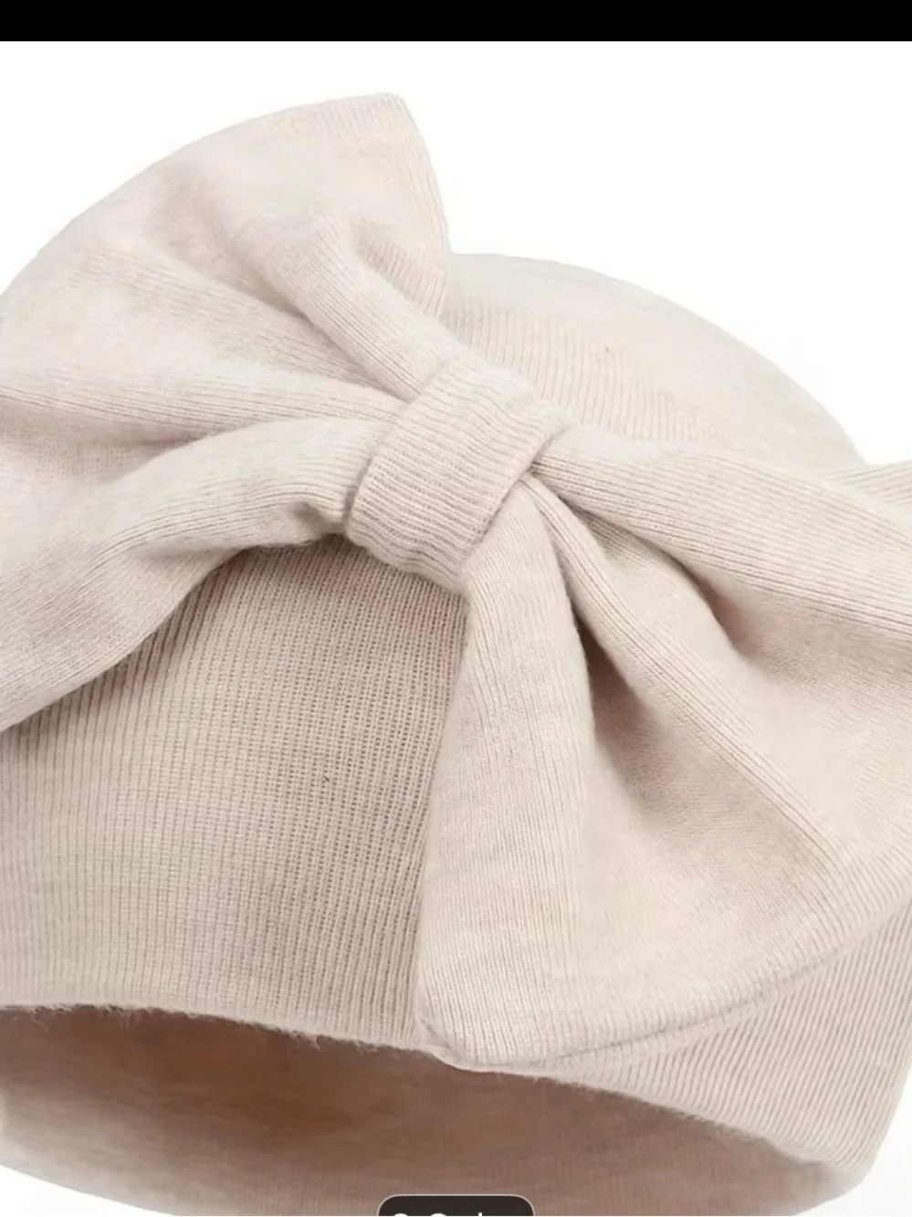 Kids Bow Knit Beanie Hat - tan. 0 to 6 months Soft!